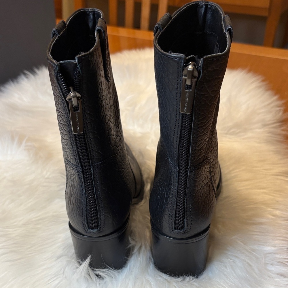 Vince Camuto Textured Black Heeled Boots-VC-Zeldina - Picture 4 of 10